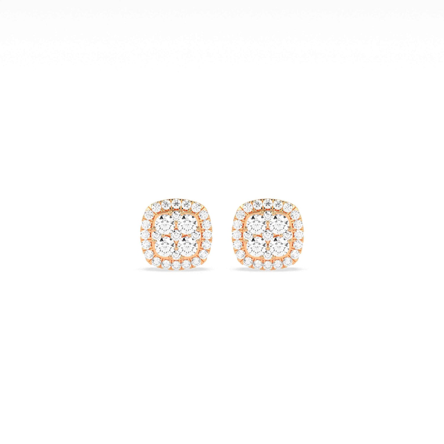Elegant Square Cluster Diamond Earring - GodahariDev Jewells