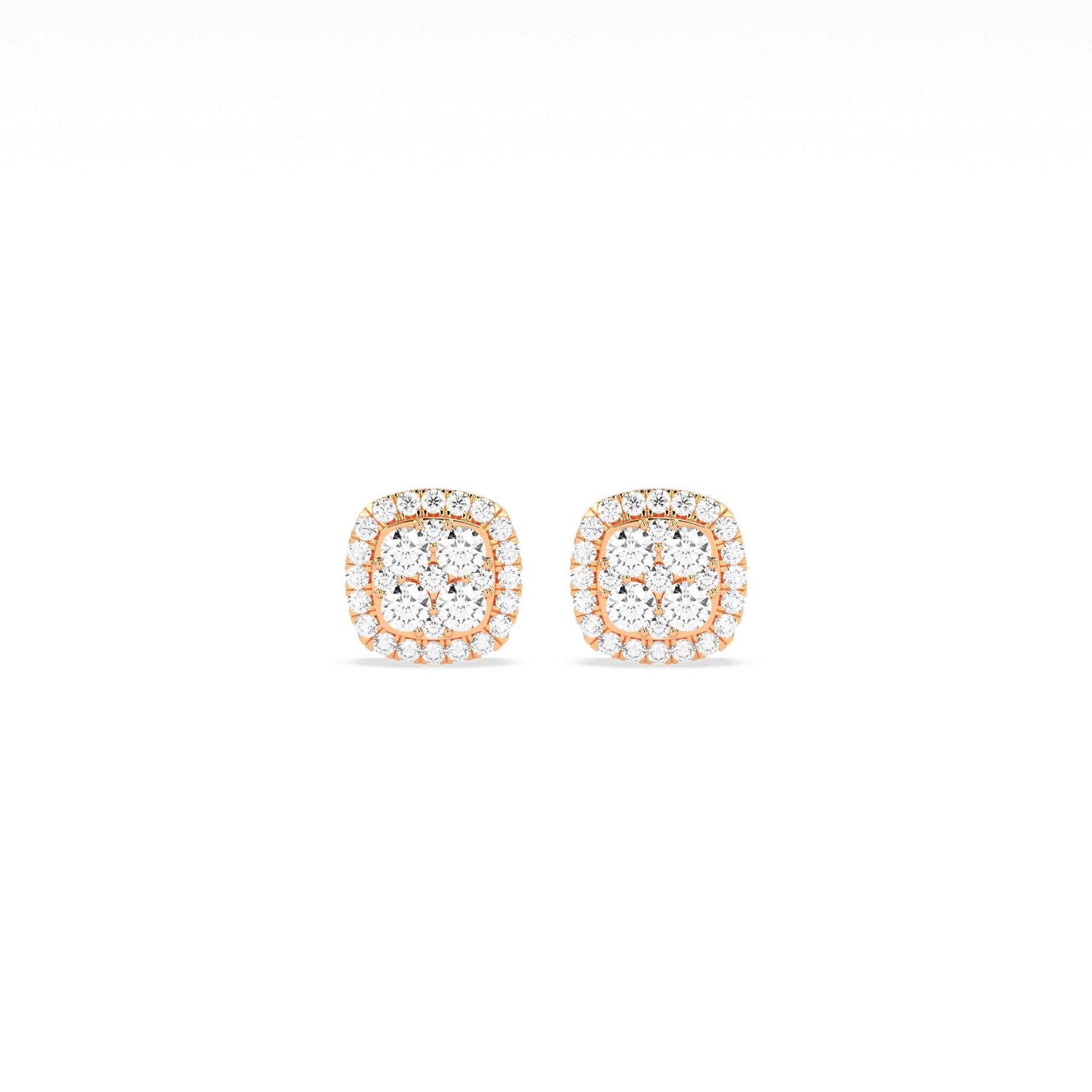 Elegant Square Cluster Diamond Earring - GodahariDev Jewells