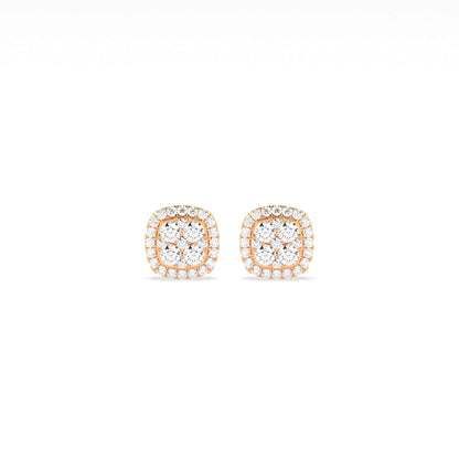 Elegant Square Cluster Diamond Earring - GodahariDev Jewells