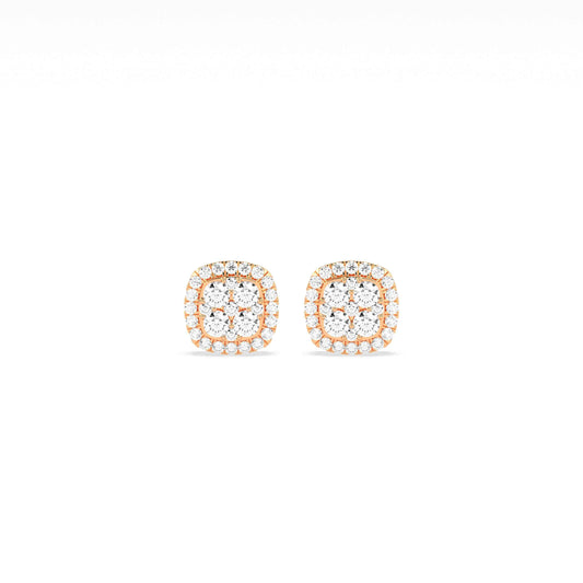 Elegant Square Cluster Diamond Earring - GodahariDev Jewells