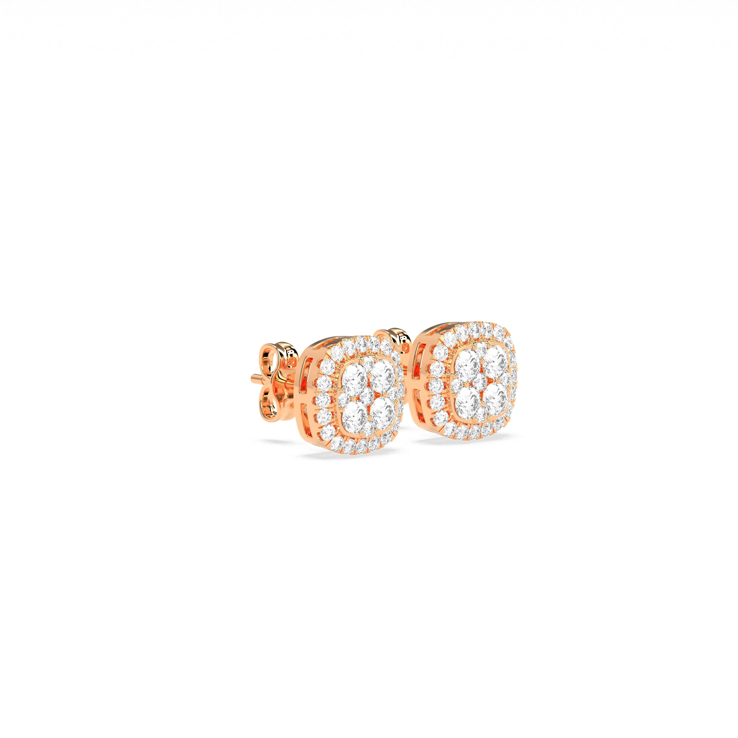 Elegant Square Cluster Diamond Earring - Godahari Dev Jewells