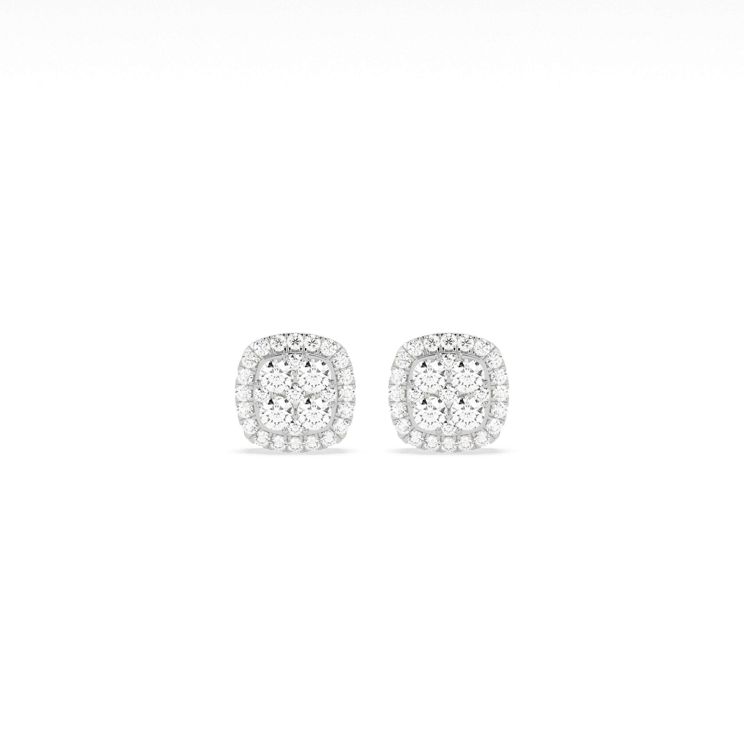 Elegant Square Cluster Diamond Earring - Godahari Dev Jewells