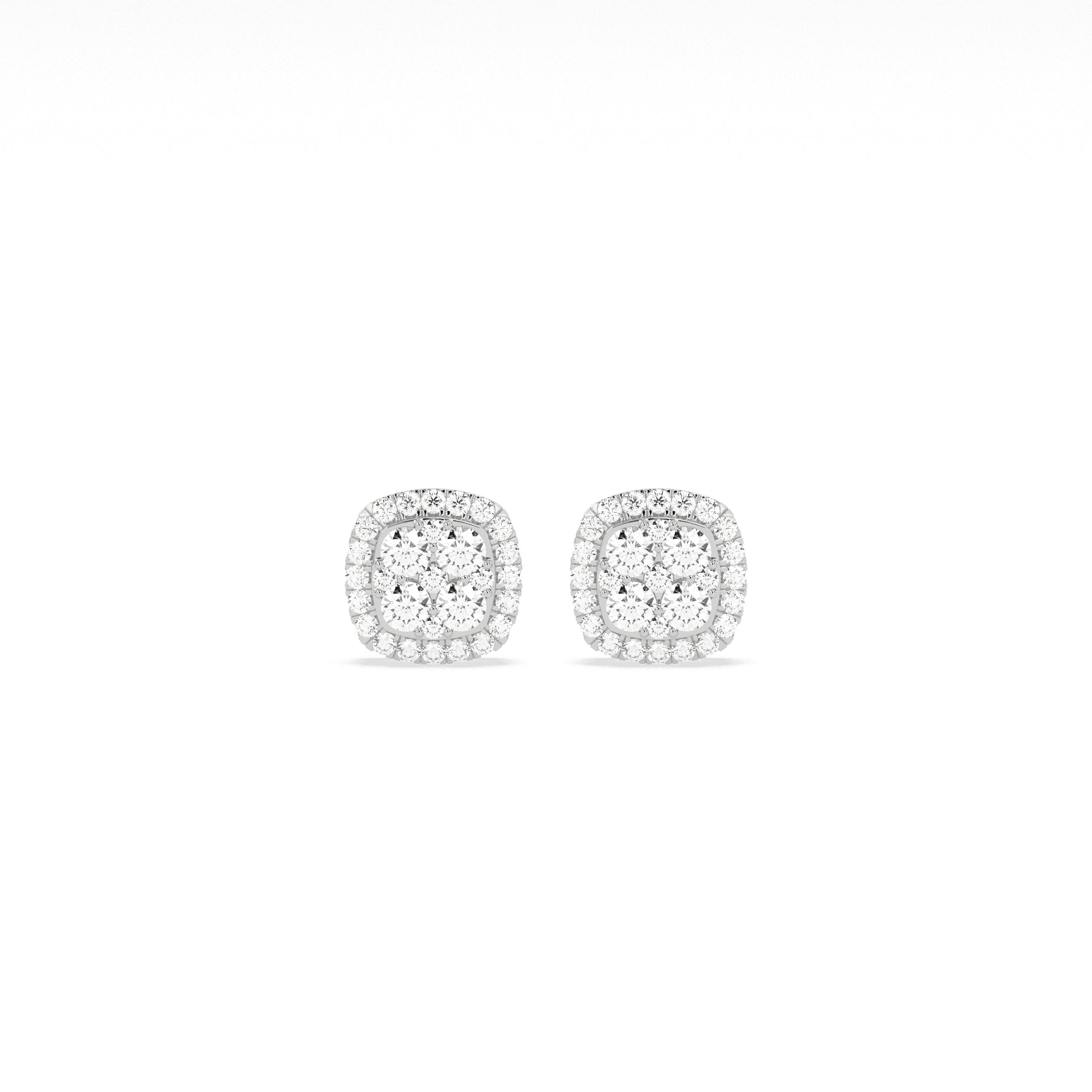 Elegant Square Cluster Diamond Earring - Godahari Dev Jewells