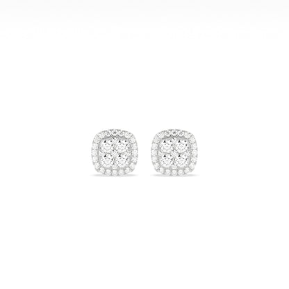Elegant Square Cluster Diamond Earring - Godahari Dev Jewells