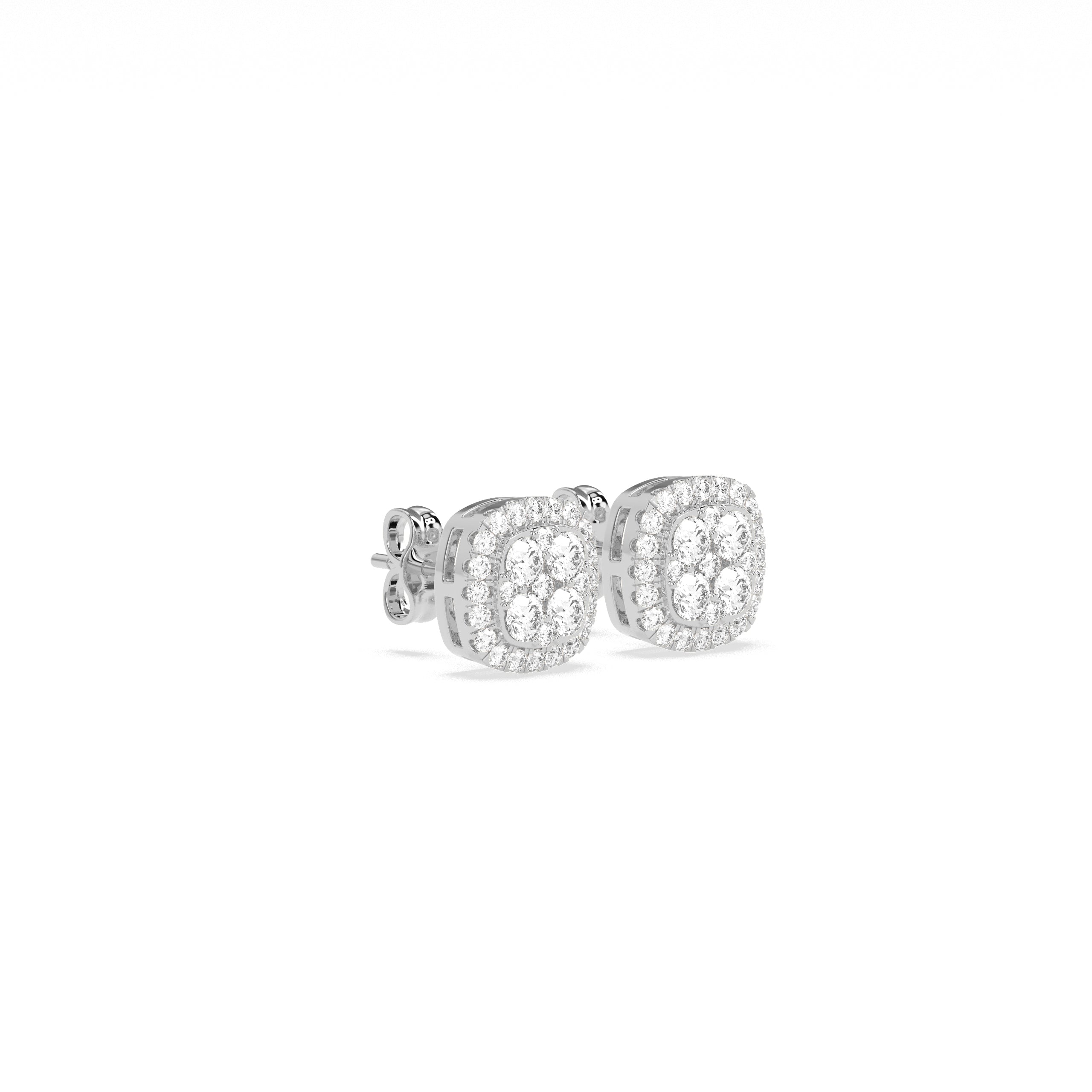 Elegant Square Cluster Diamond Earring - Godahari Dev Jewells