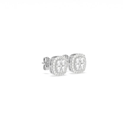 Elegant Square Cluster Diamond Earring - Godahari Dev Jewells