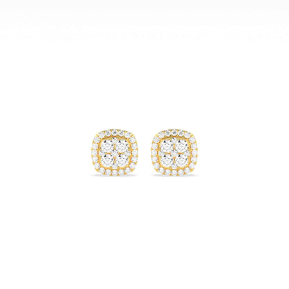 Elegant Square Cluster Diamond Earring - GodahariDev Jewells
