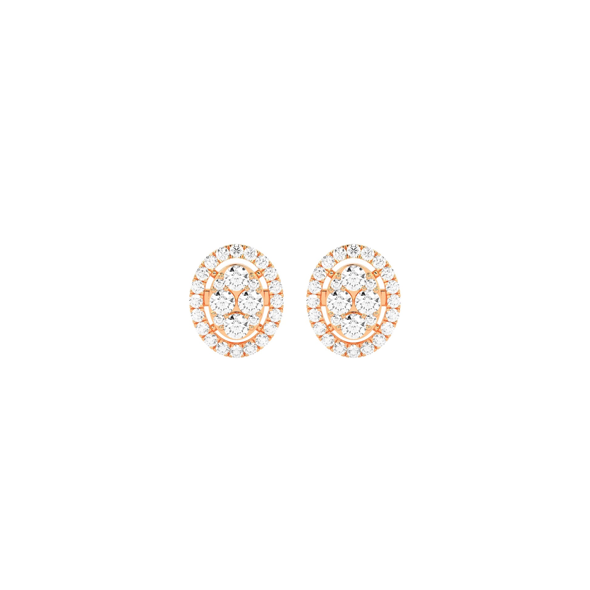 Oval Cluster Diamond Earring - Godahari Dev Jewells