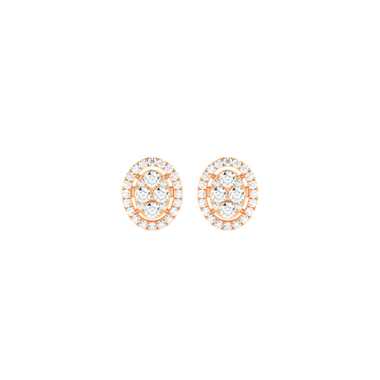 Oval Cluster Diamond Earring - Godahari Dev Jewells
