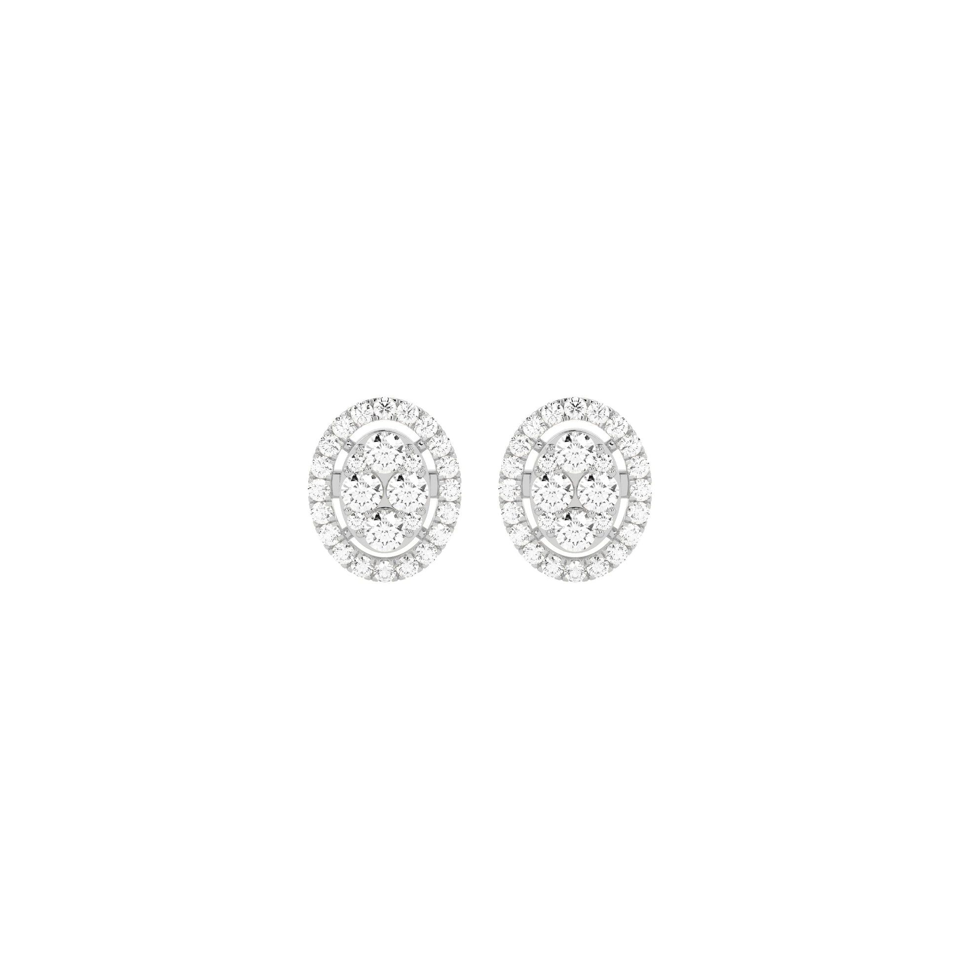 Oval Cluster Diamond Earring - Godahari Dev Jewells