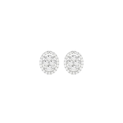 Oval Cluster Diamond Earring - Godahari Dev Jewells