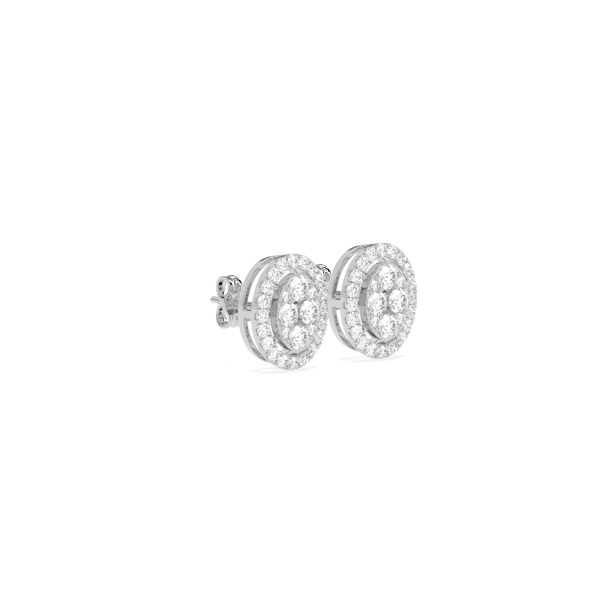 Oval Cluster Diamond Earring - Godahari Dev Jewells
