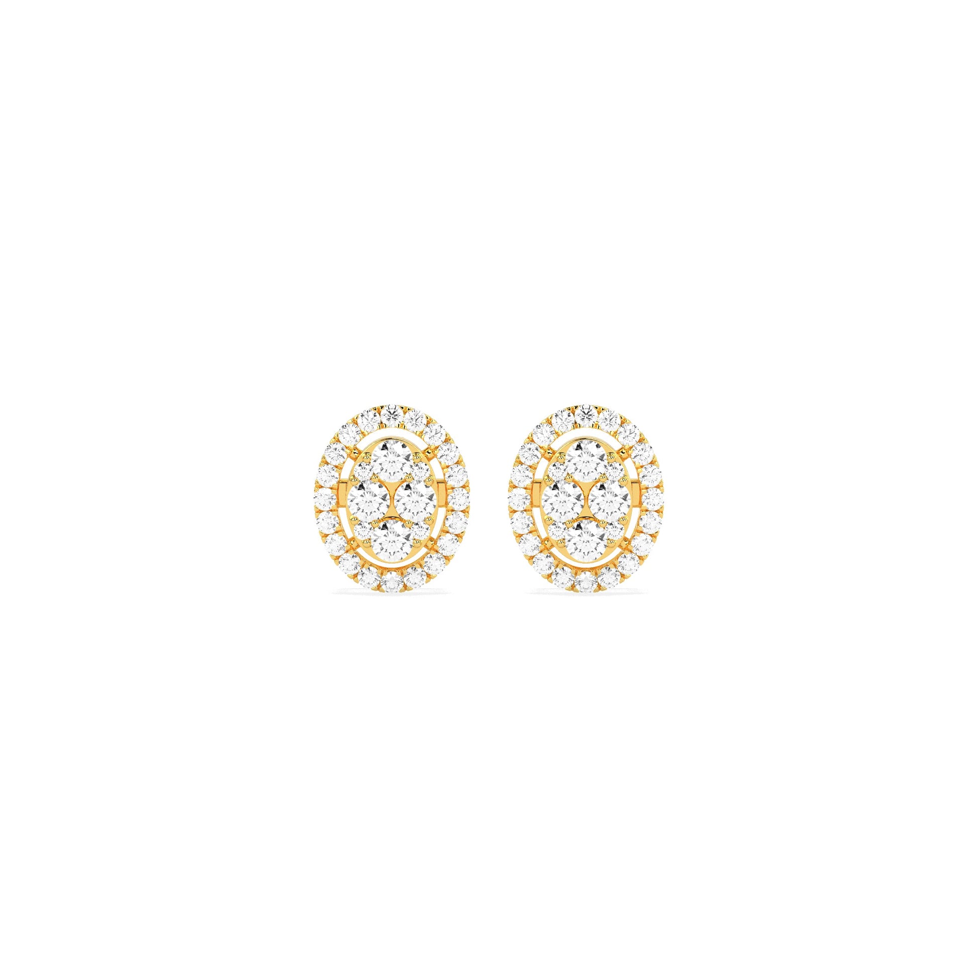 Oval Cluster Diamond Earring - Godahari Dev Jewells