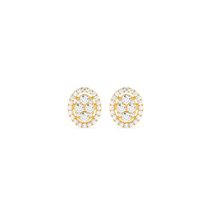 Oval Cluster Diamond Earring - Godahari Dev Jewells