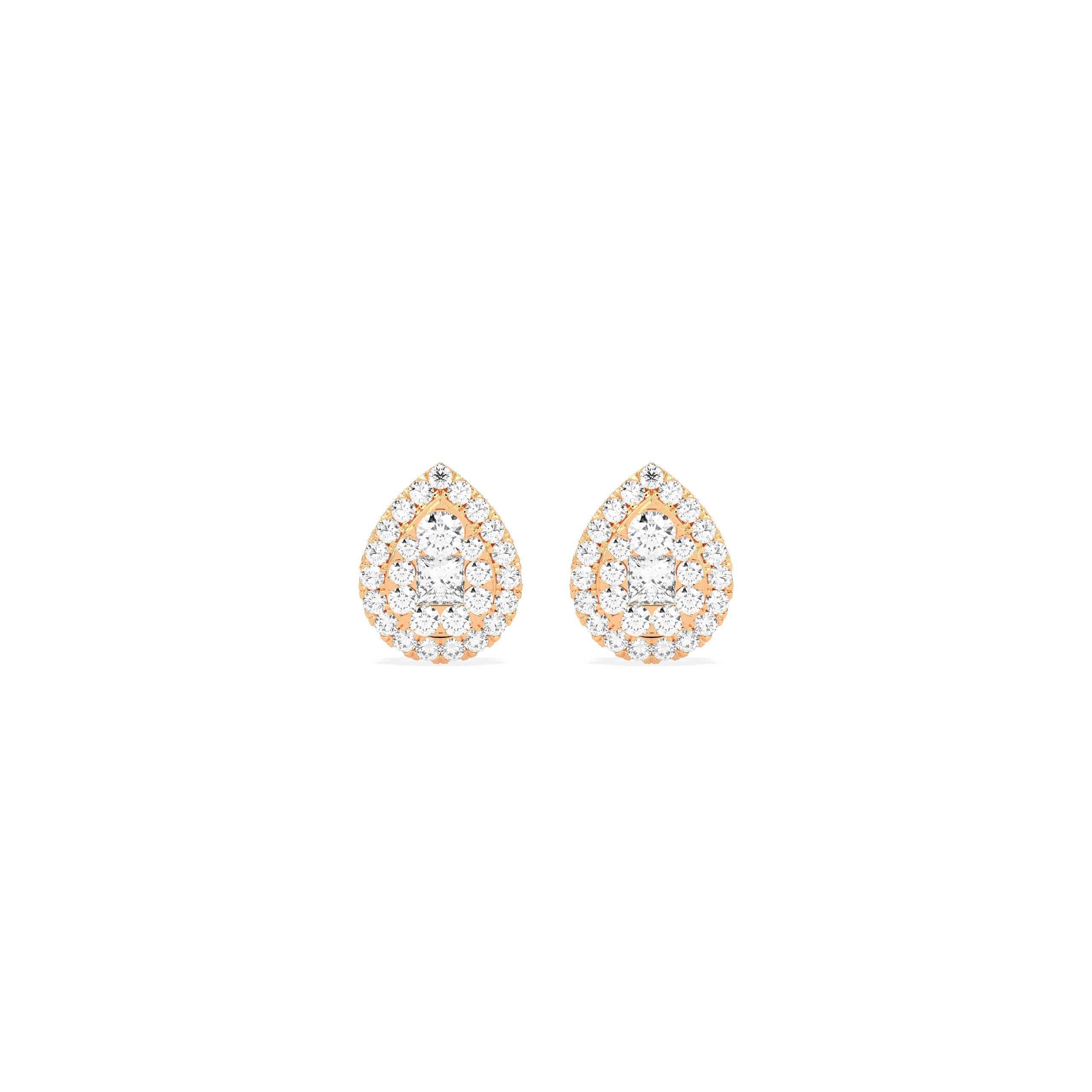 Ear Shape Cluster Diamond Earring - Godahari Dev Jewells