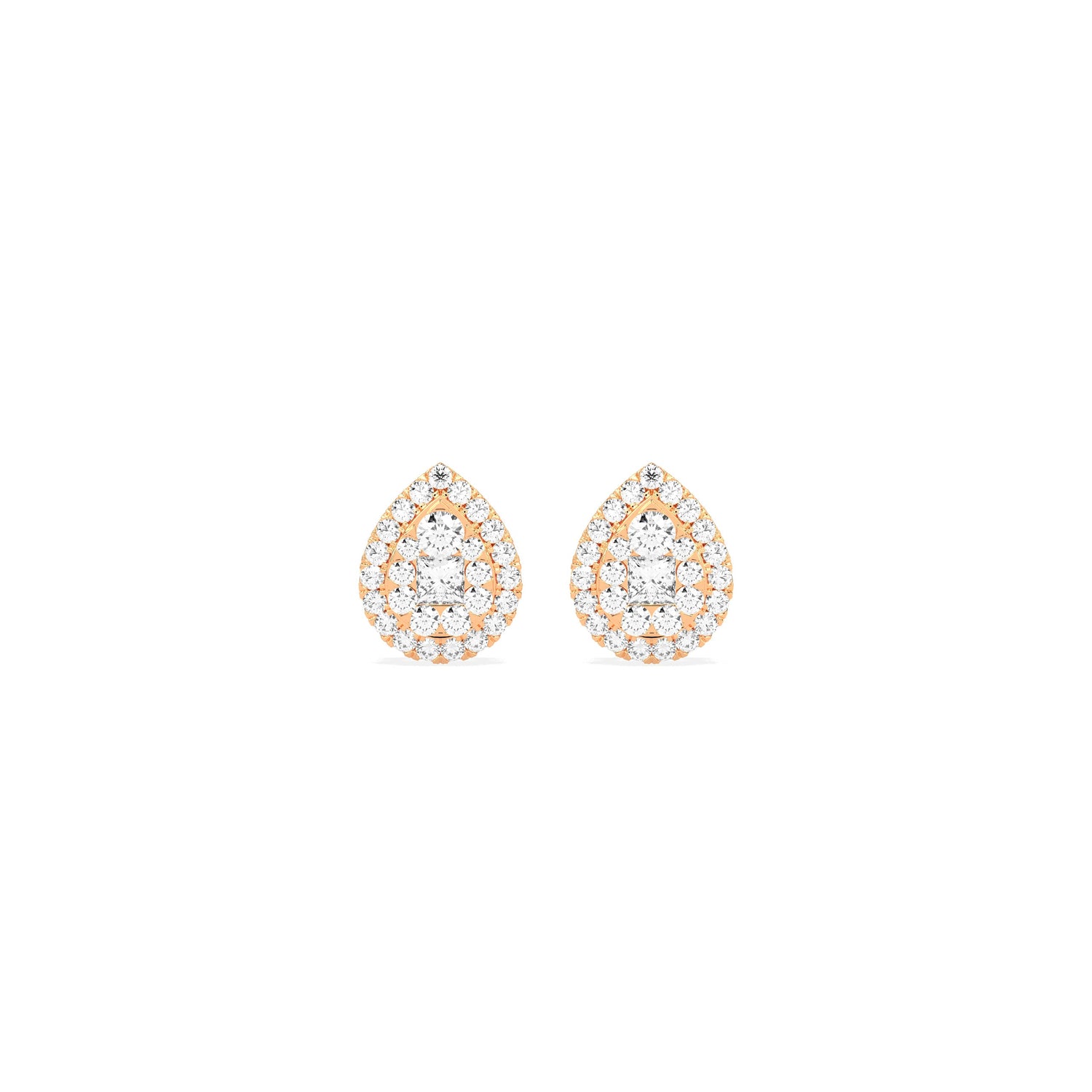 Ear Shape Cluster Diamond Earring - Godahari Dev Jewells