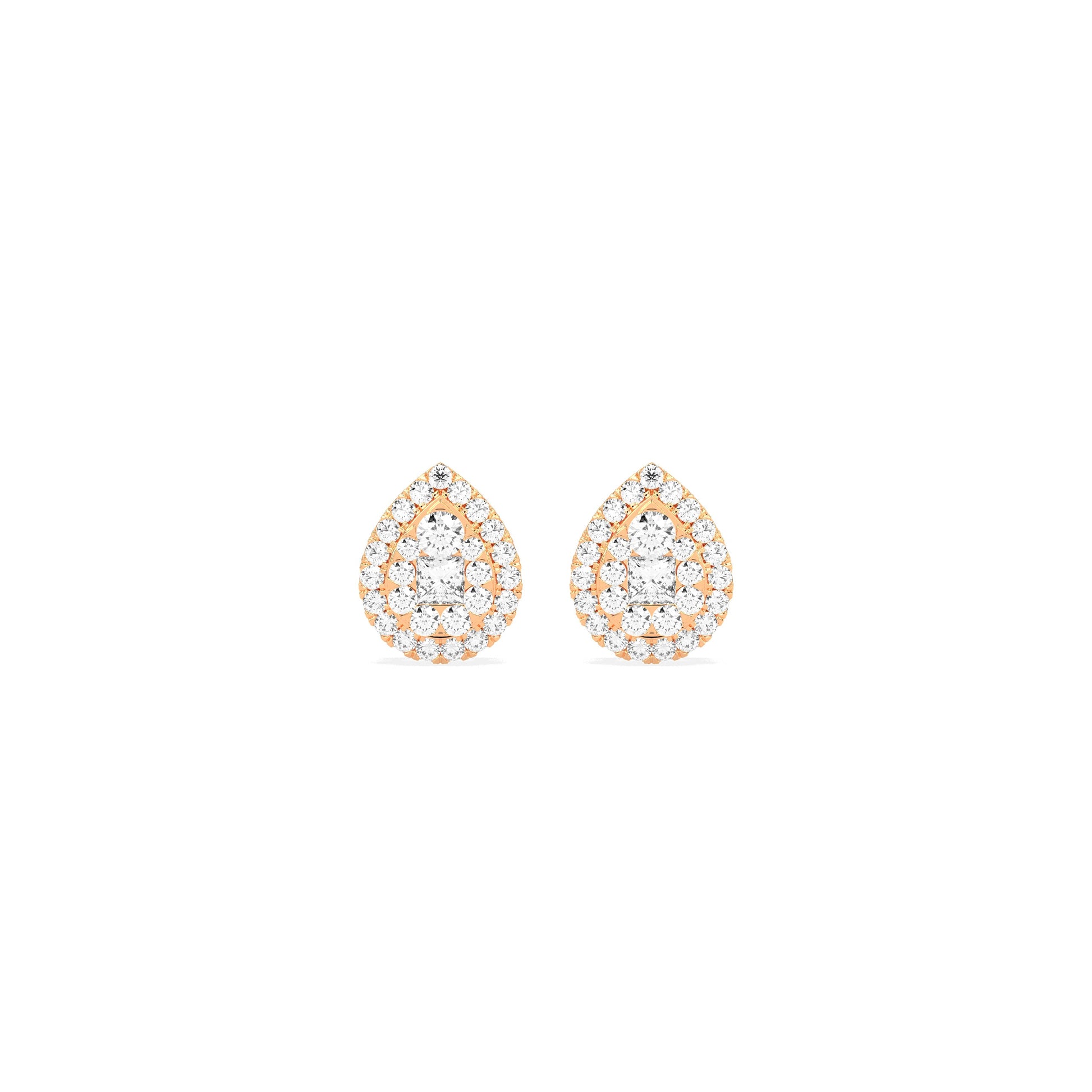 Ear Shape Cluster Diamond Earring - Godahari Dev Jewells