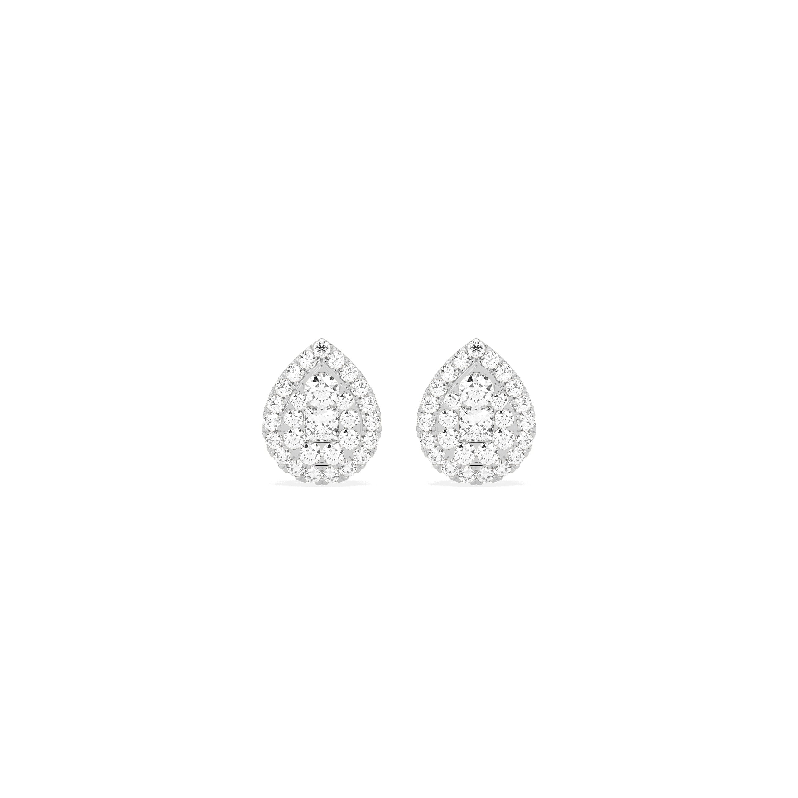 Ear Shape Cluster Diamond Earring - Godahari Dev Jewells