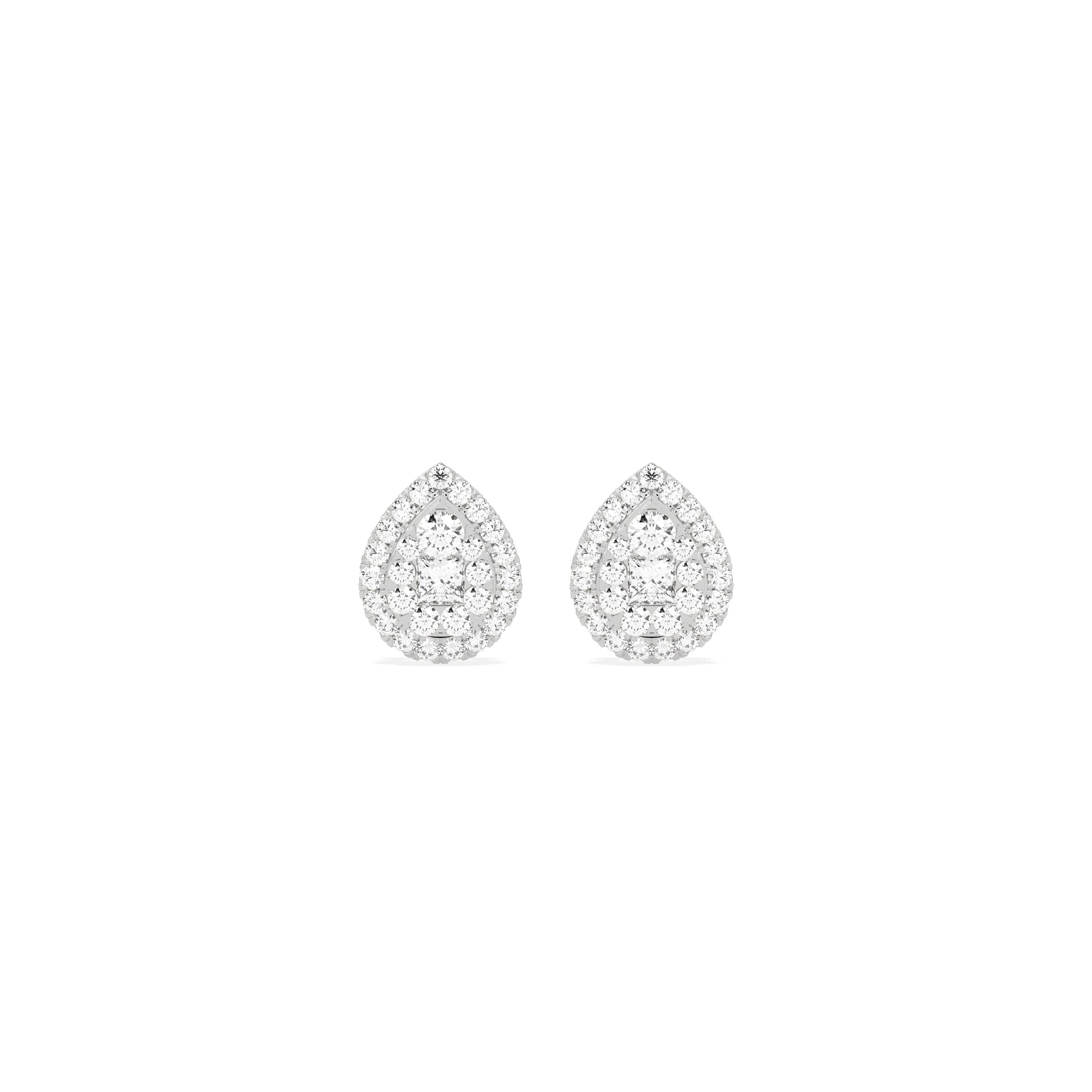 Ear Shape Cluster Diamond Earring - Godahari Dev Jewells