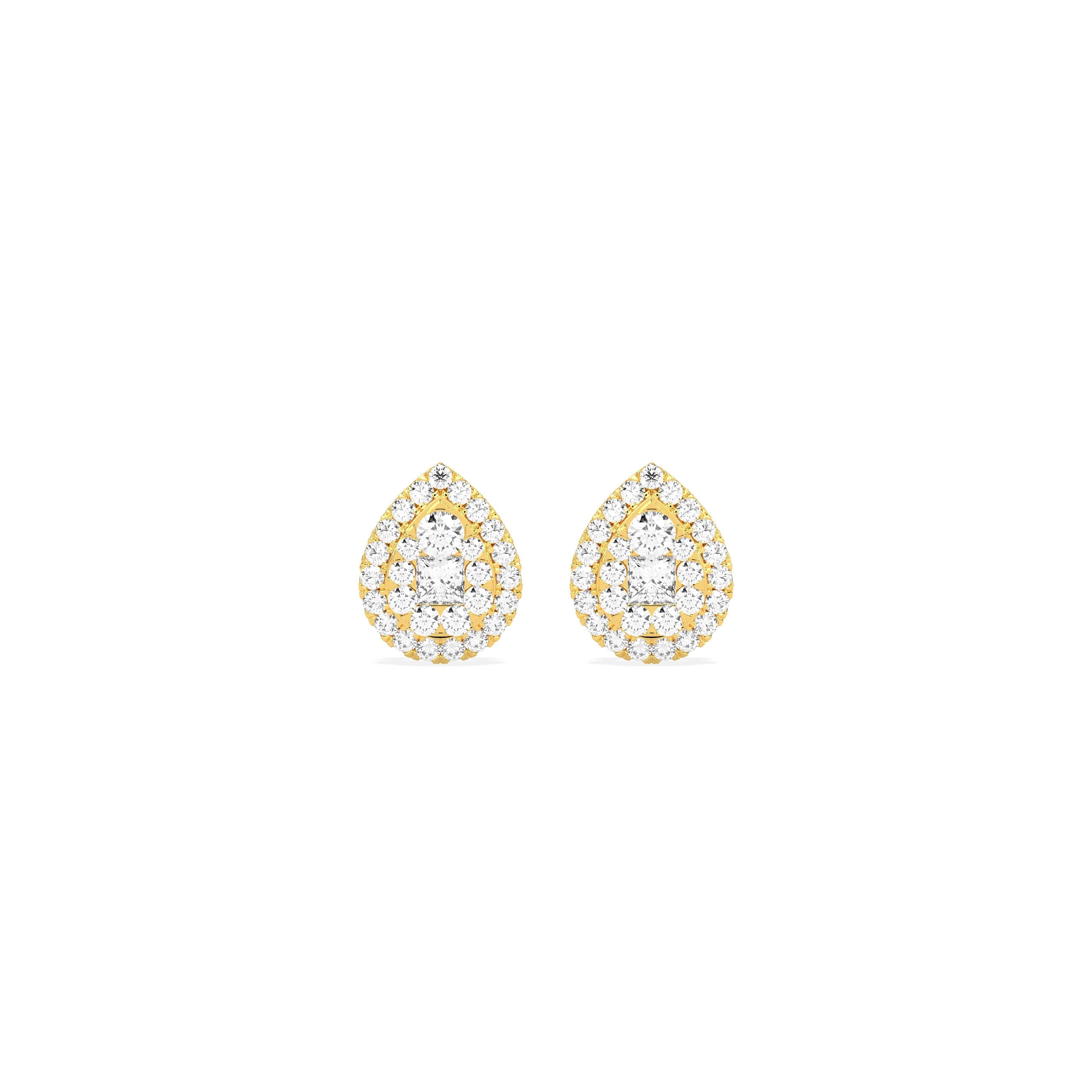 Ear Shape Cluster Diamond Earring - Godahari Dev Jewells