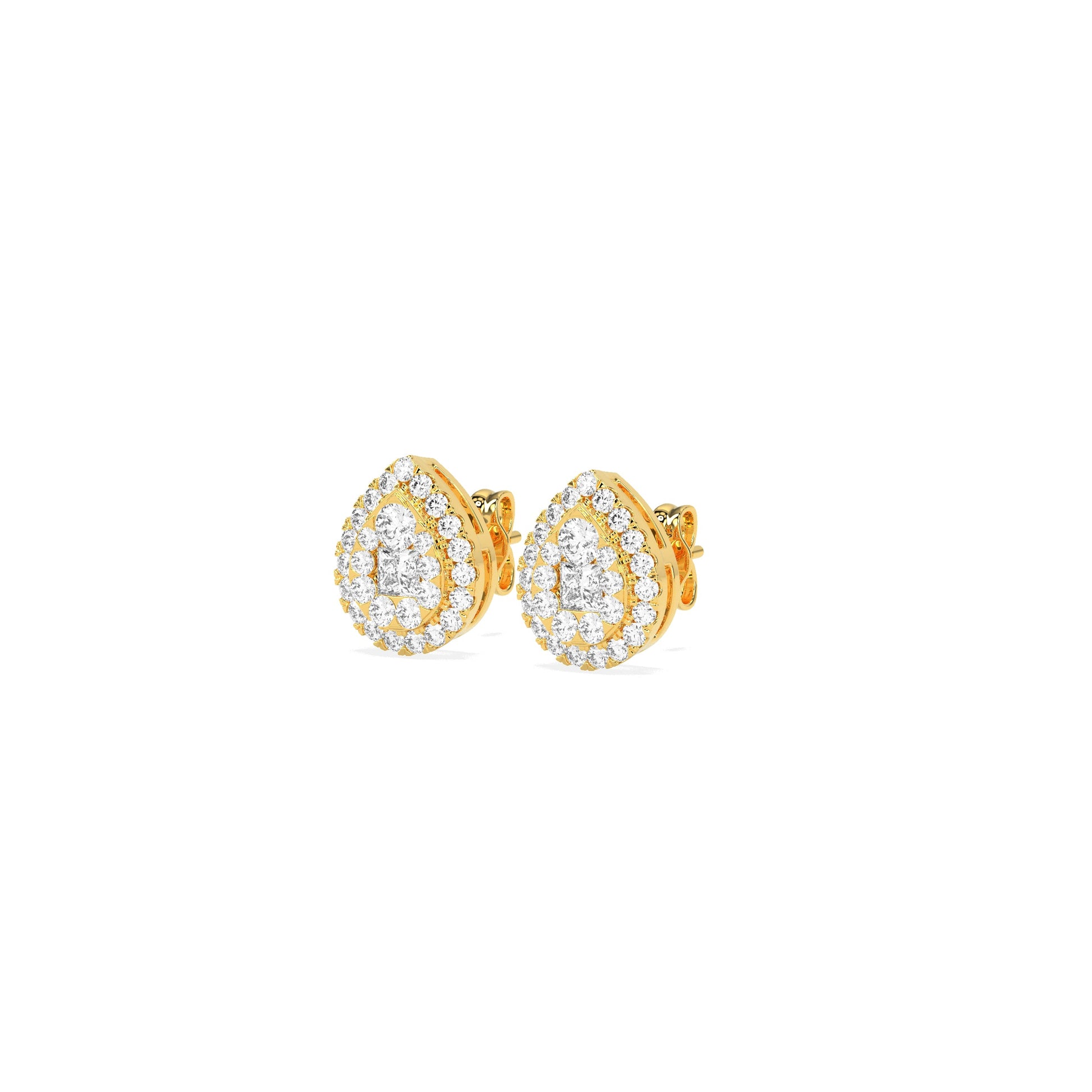 Ear Shape Cluster Diamond Earring - Godahari Dev Jewells