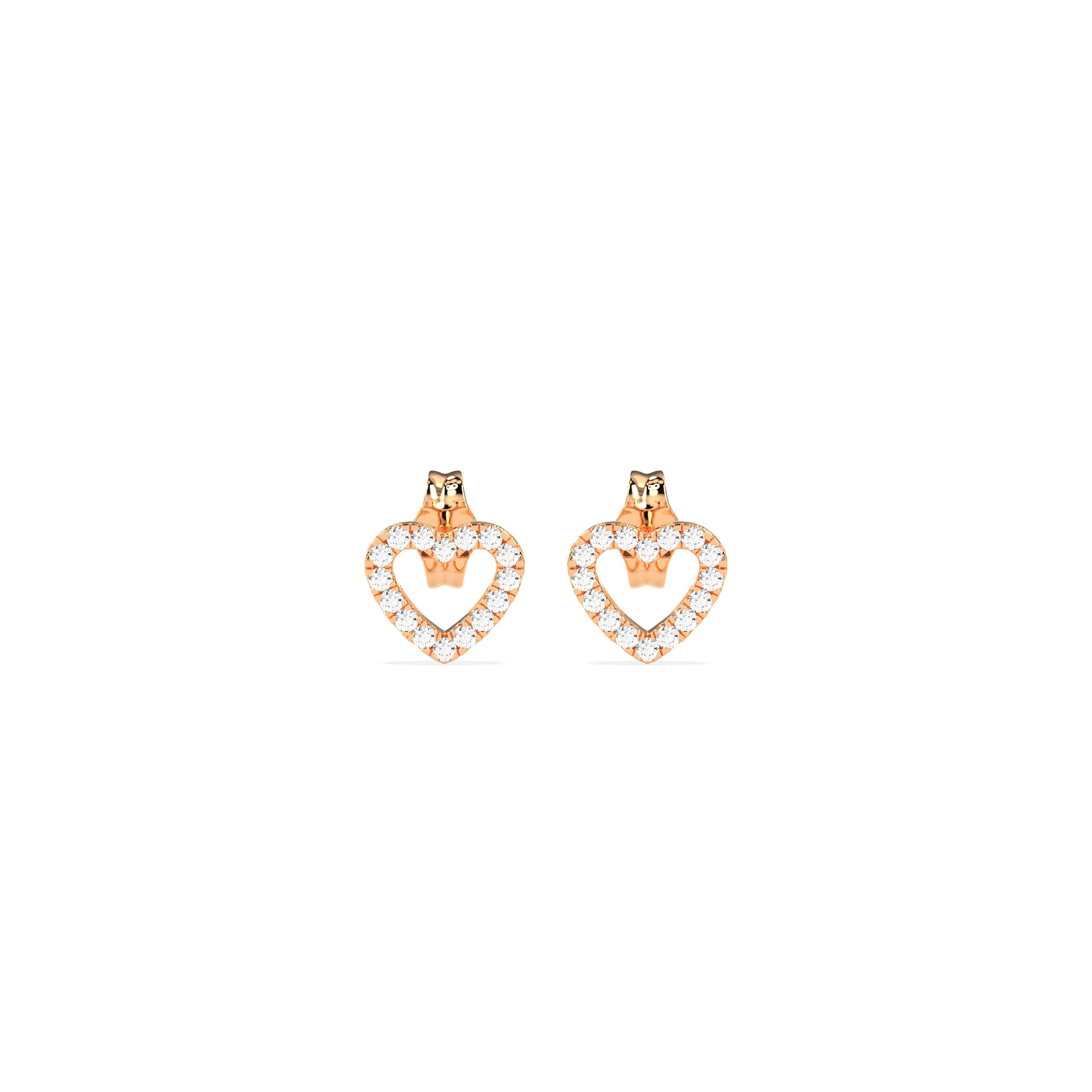 Single Diamond Open Heart Earring - Godahari Dev Jewells