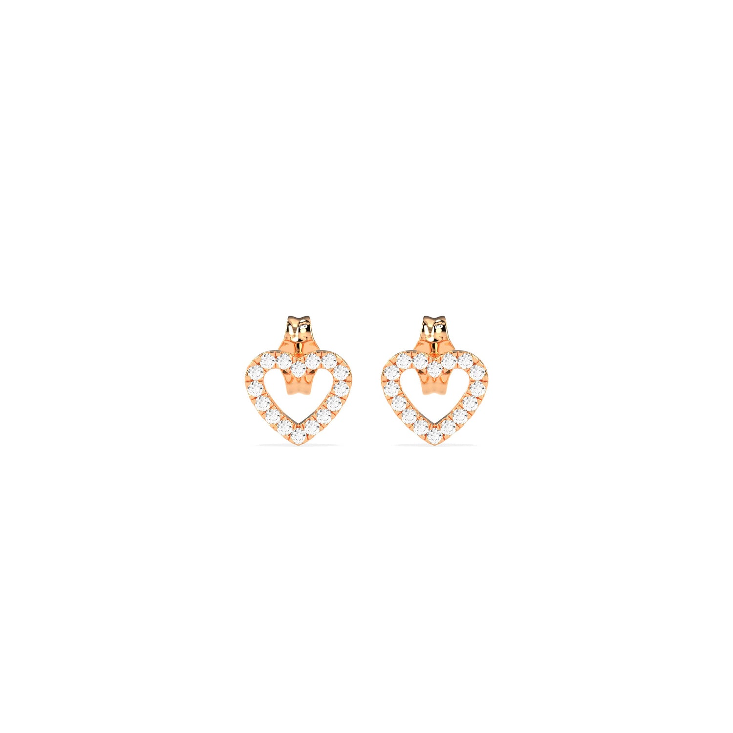 Single Diamond Open Heart Earring - Godahari Dev Jewells
