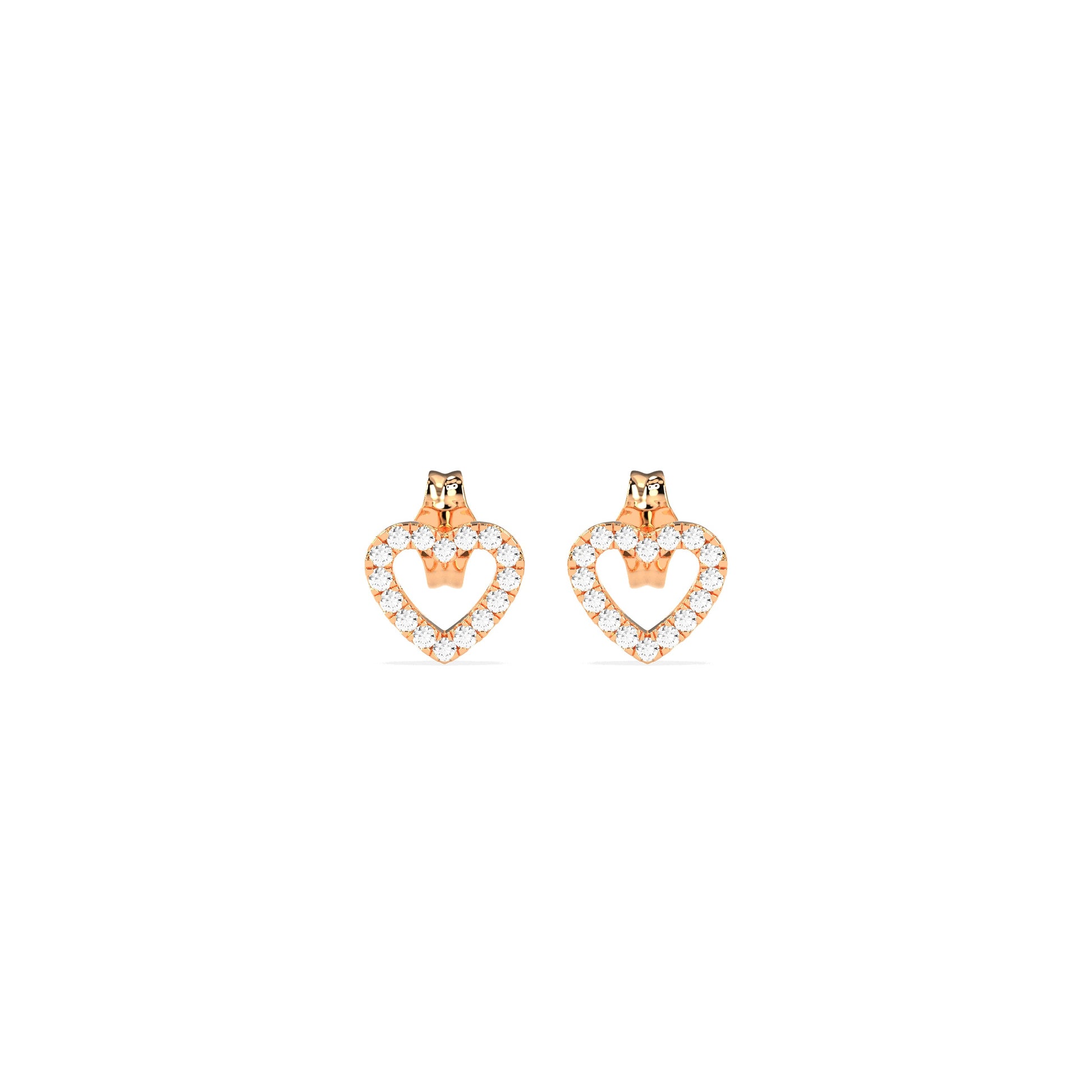 Single Diamond Open Heart Earring - Godahari Dev Jewells