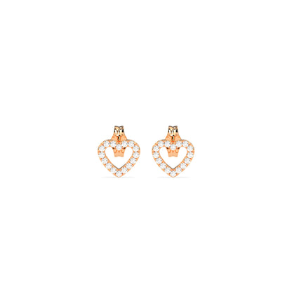 Single Diamond Open Heart Earring - Godahari Dev Jewells