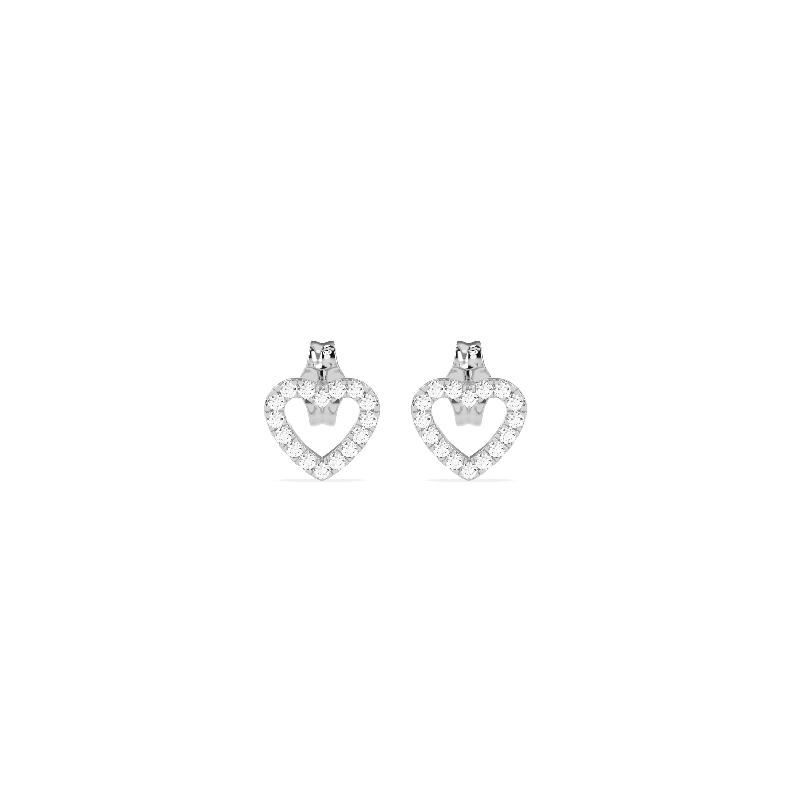 Single Diamond Open Heart Earring - Godahari Dev Jewells