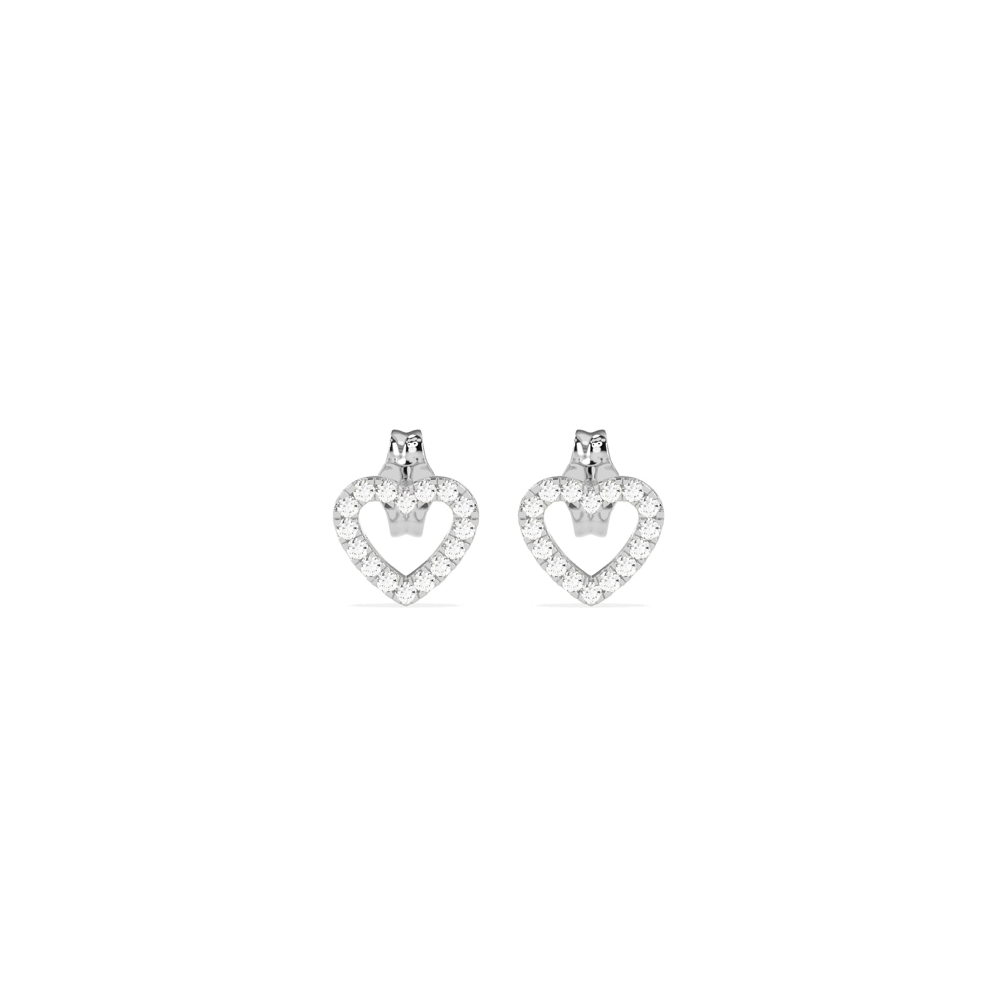 Single Diamond Open Heart Earring - Godahari Dev Jewells
