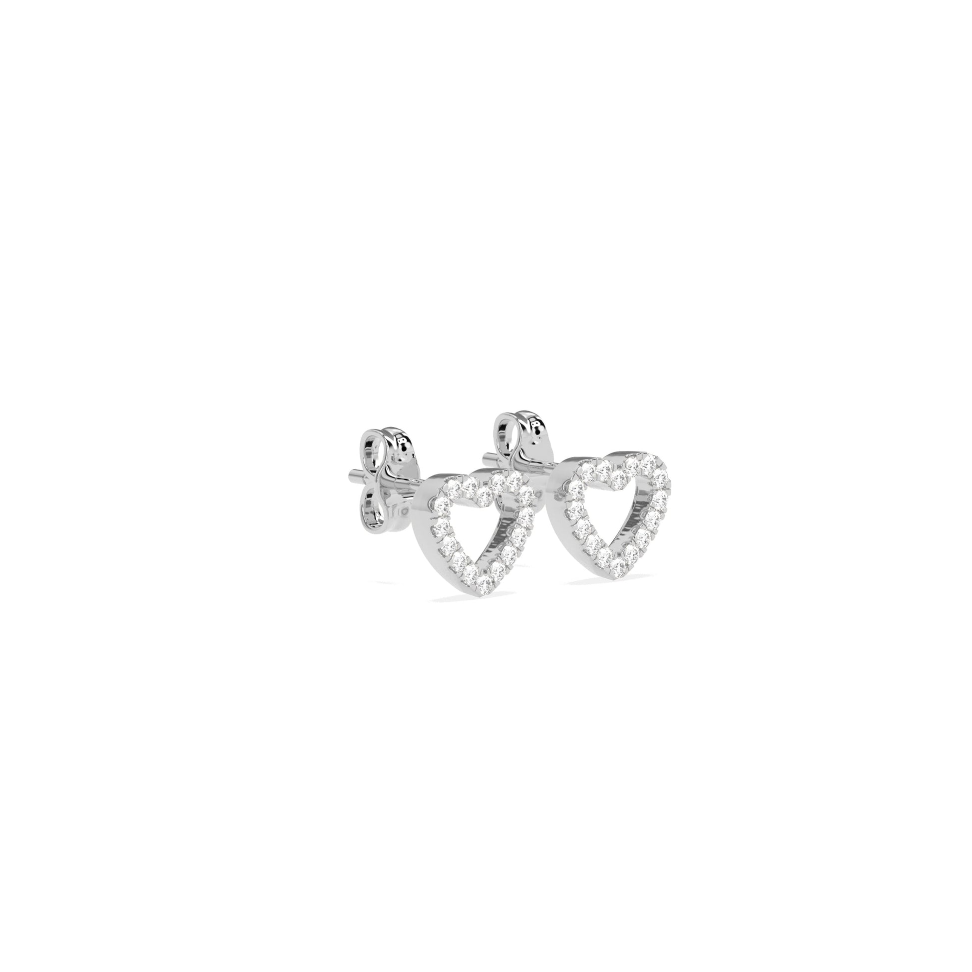 Single Diamond Open Heart Earring - Godahari Dev Jewells