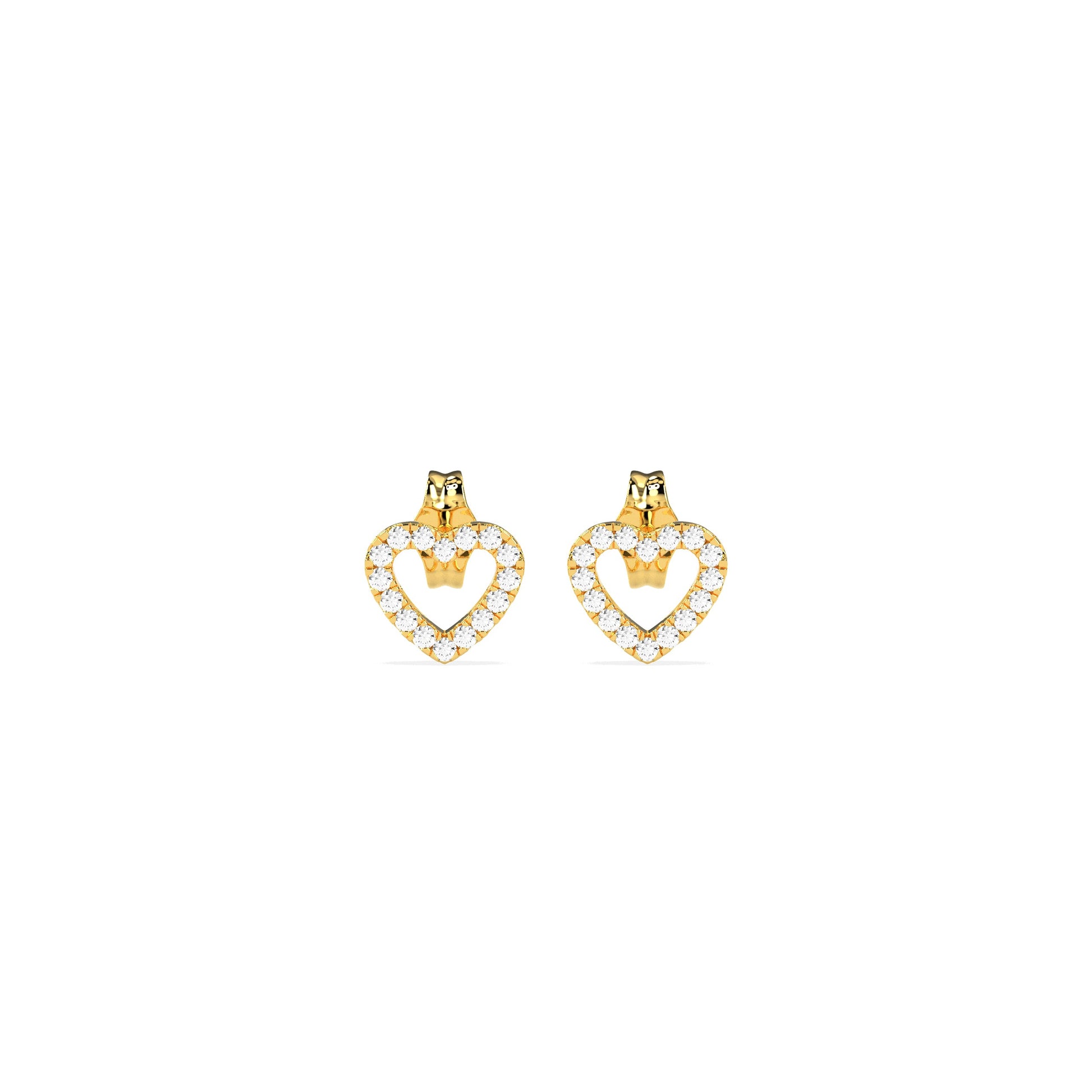 Single Diamond Open Heart Earring - Godahari Dev Jewells