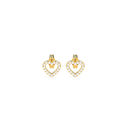 Single Diamond Open Heart Earring - Godahari Dev Jewells