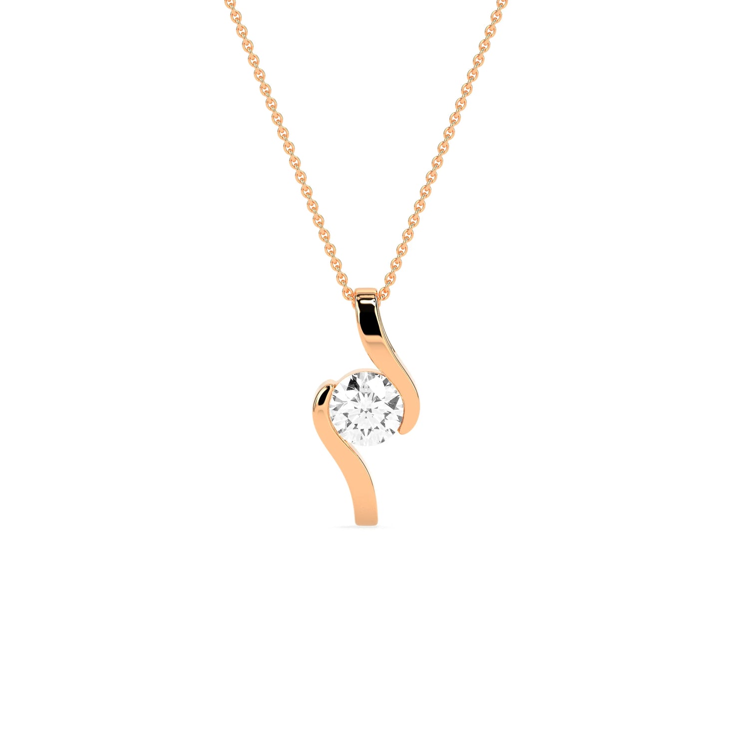 Round Solitaire  Diamond Pendant - Godahari Dev Jewells