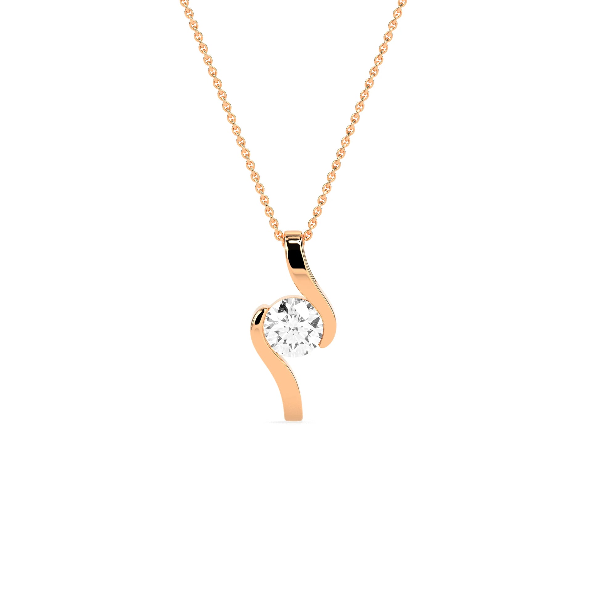 Round Solitaire  Diamond Pendant - Godahari Dev Jewells
