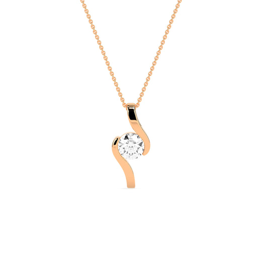 Round Solitaire  Diamond Pendant - Godahari Dev Jewells