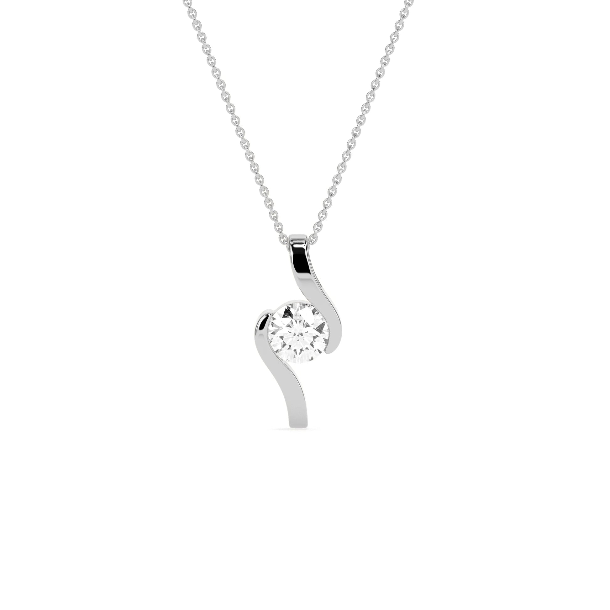 Round Solitaire  Diamond Pendant - Godahari Dev Jewells