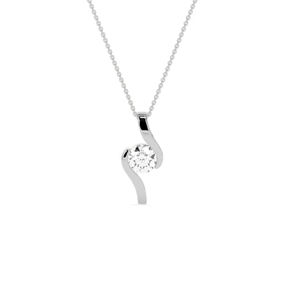Round Solitaire  Diamond Pendant - Godahari Dev Jewells