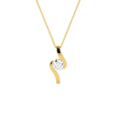 Round Solitaire  Diamond Pendant - Godahari Dev Jewells