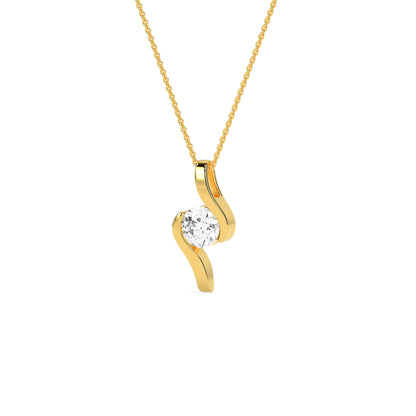 Round Solitaire  Diamond Pendant - Godahari Dev Jewells