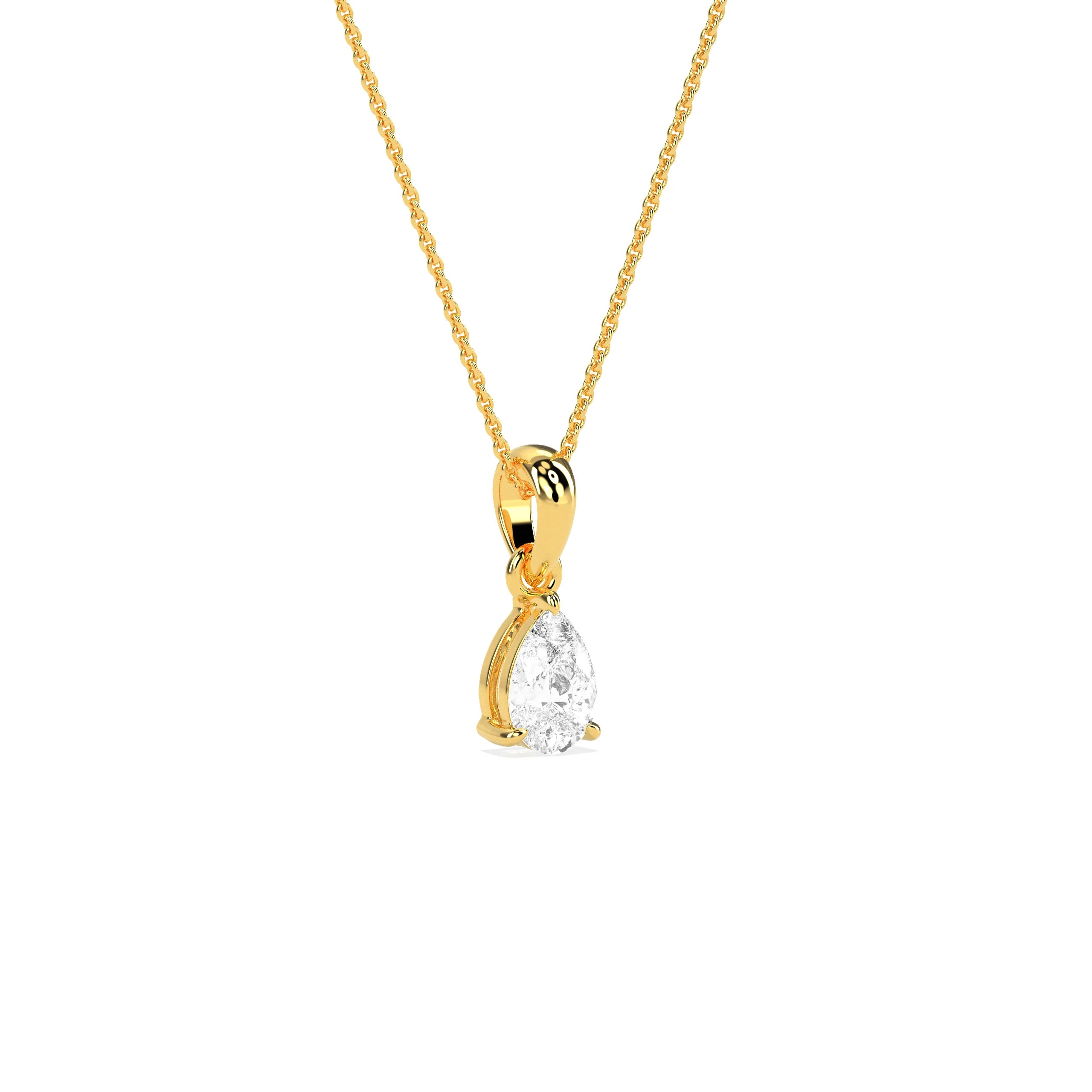 Elegant Solitaire 3-Prong Studded Pendant - Godahari Dev Jewells