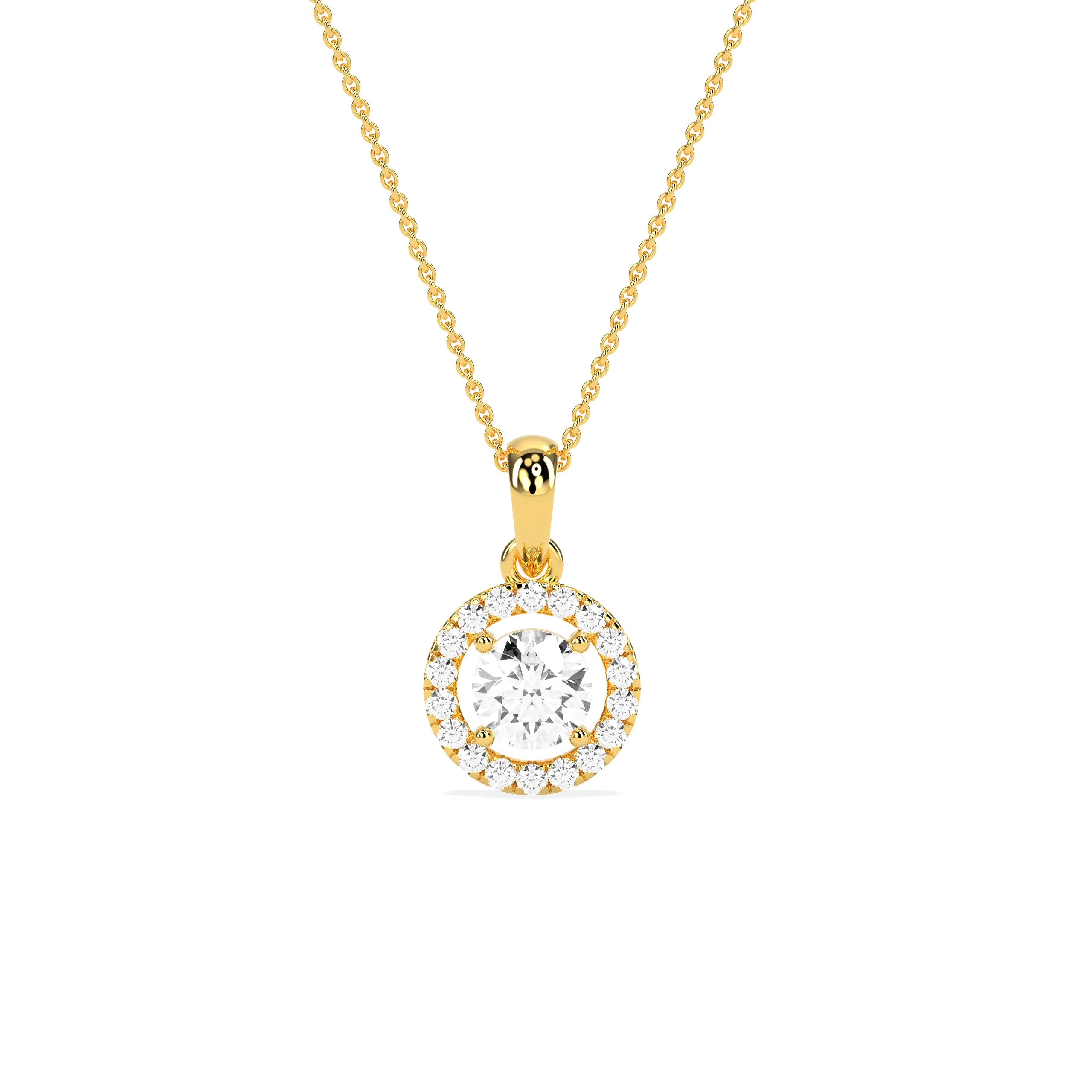 Timeless Solitaire Prong Stud Pendant - Godahari Dev Jewells