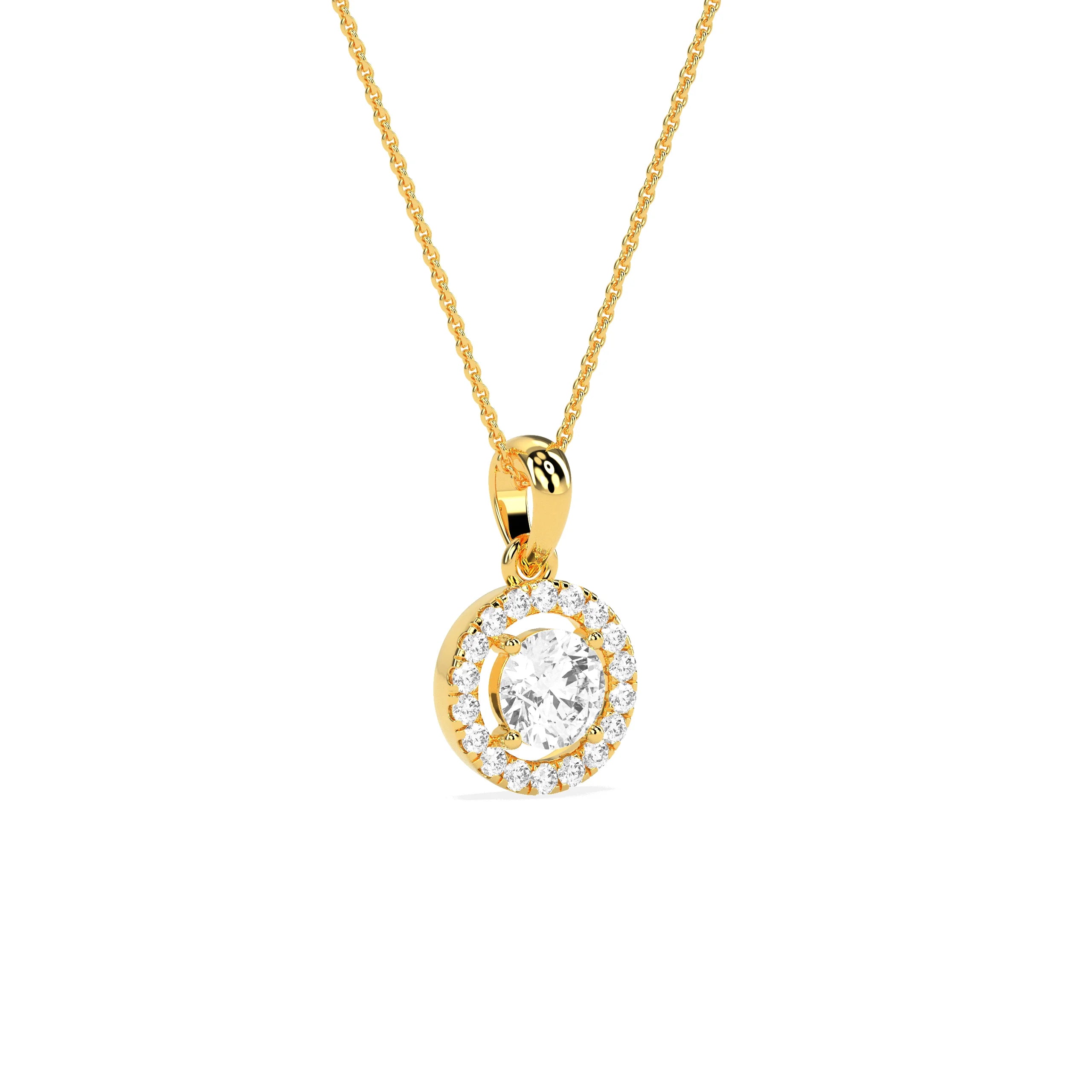Timeless Solitaire Prong Stud Pendant - Godahari Dev Jewells
