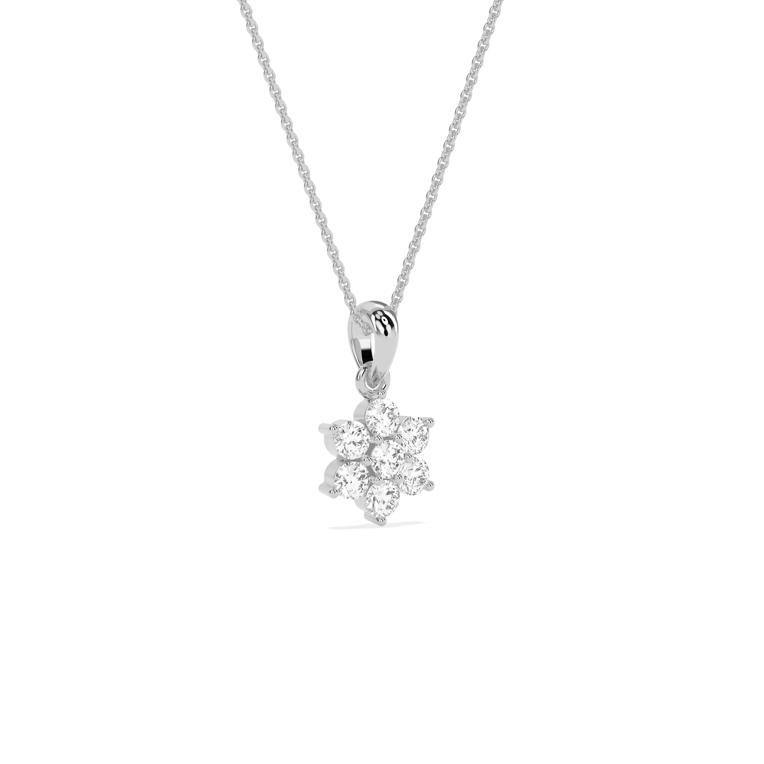 Flower Cluster Diamond Pendant - Godahari Dev Jewells