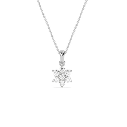 Floral Diamond Pendant Necklace in 14K & 18K Gold | White, Yellow & Rose Gold Flower Diamond Pendant