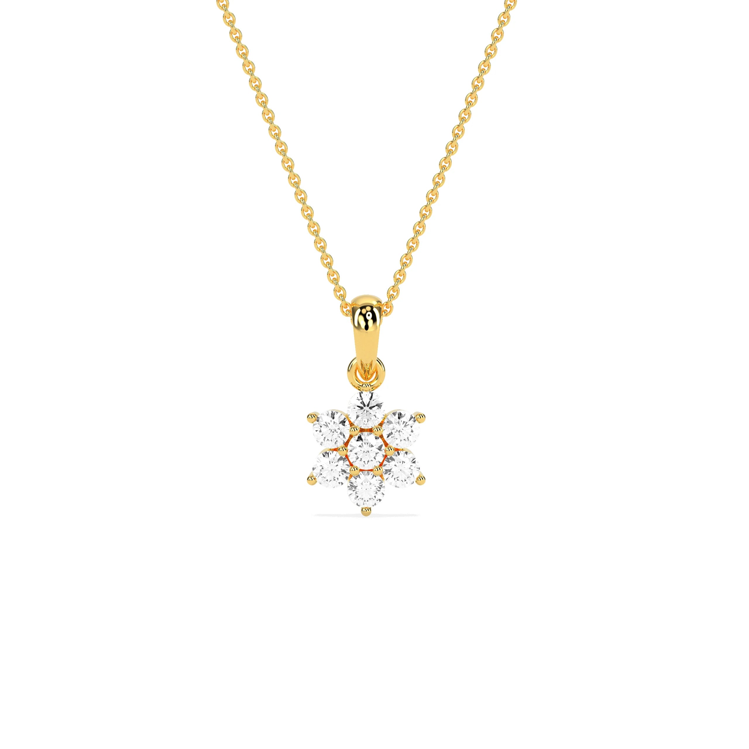 Flower Cluster Diamond Pendant - Godahari Dev Jewells