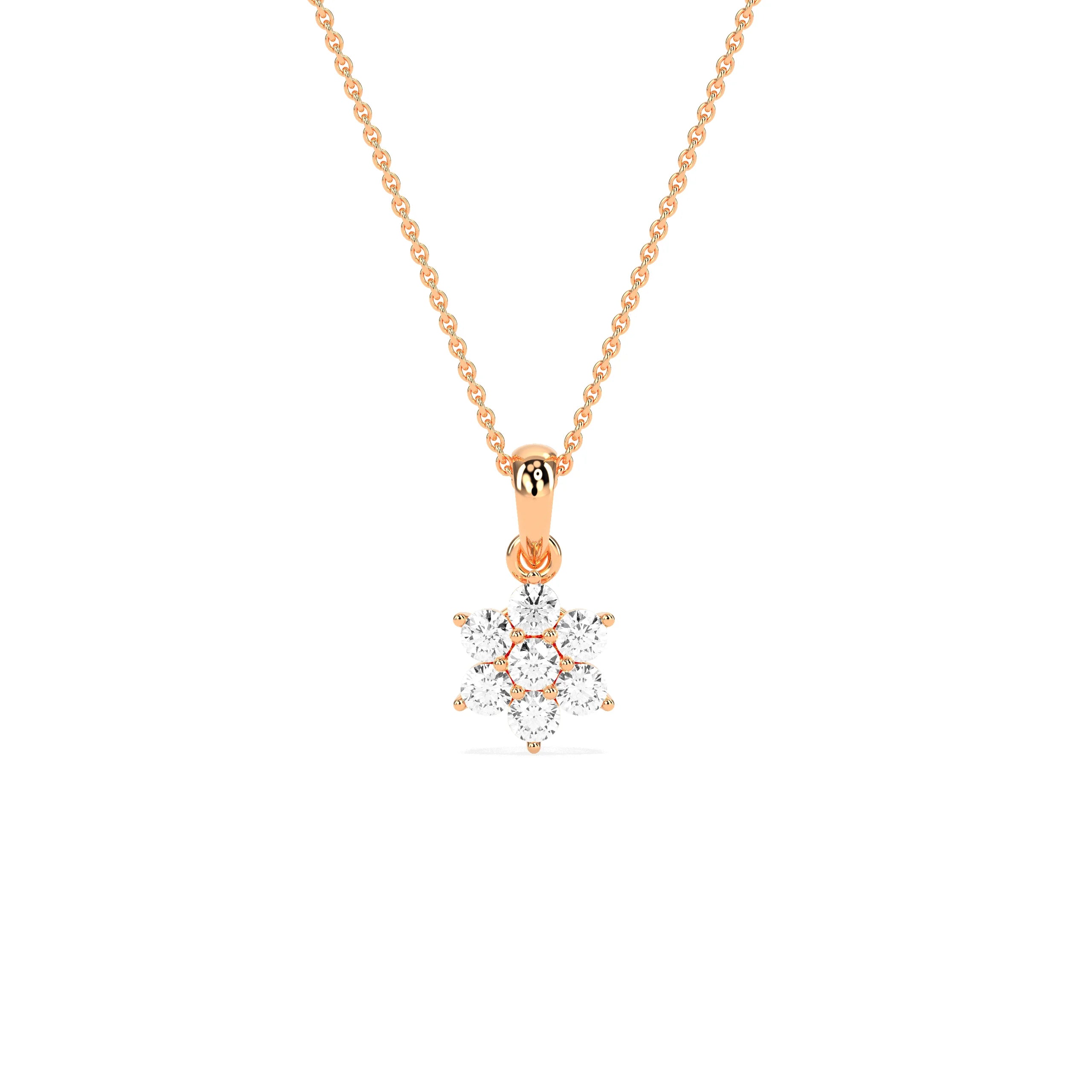 Flower Cluster Rounded Diamond Pendant - Godahari Dev Jewells