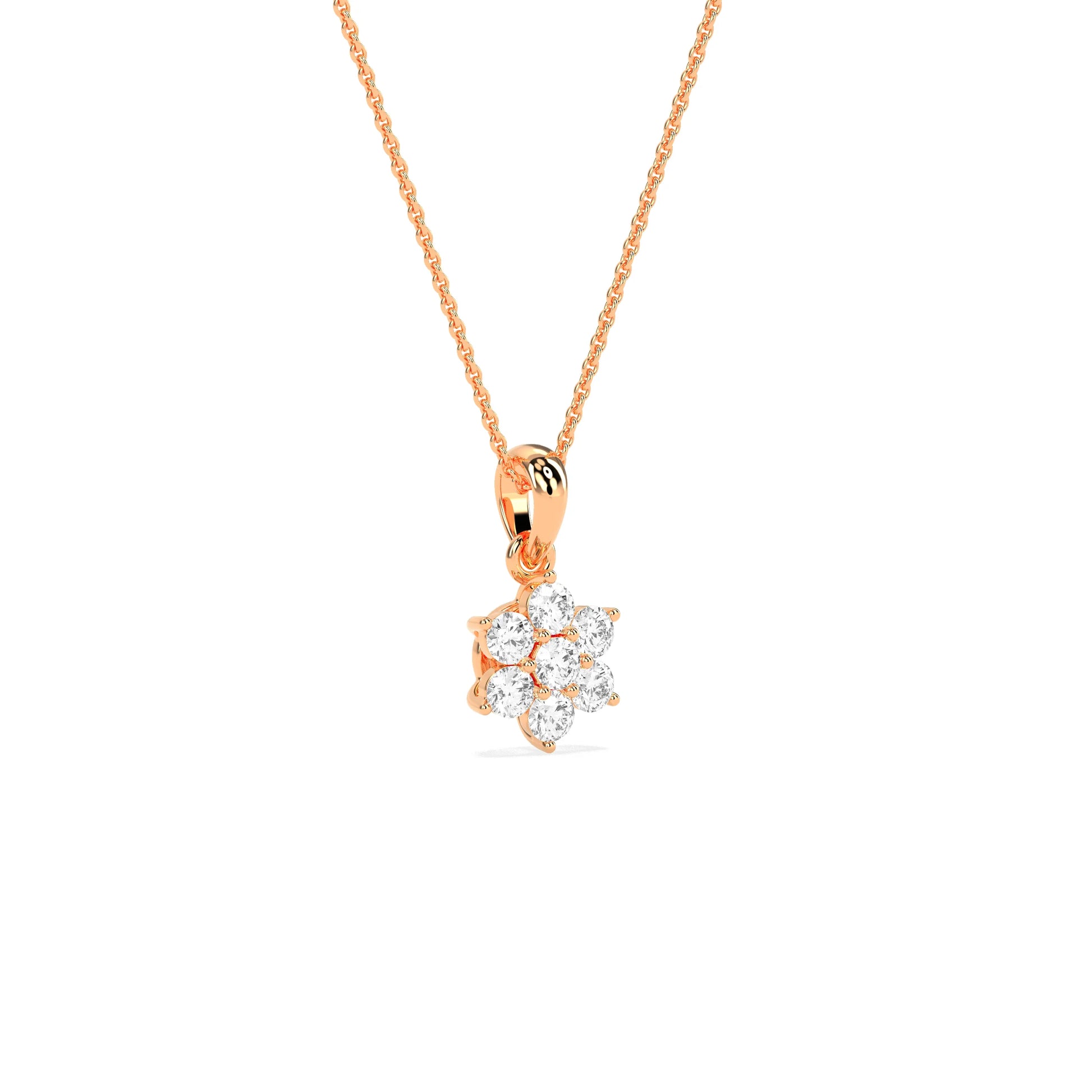 Flower Cluster Rounded Diamond Pendant - Godahari Dev Jewells