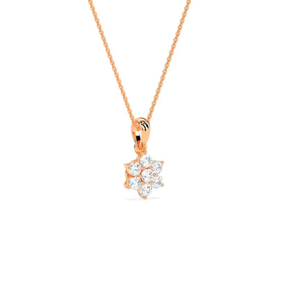 Flower Cluster Rounded Diamond Pendant - Godahari Dev Jewells